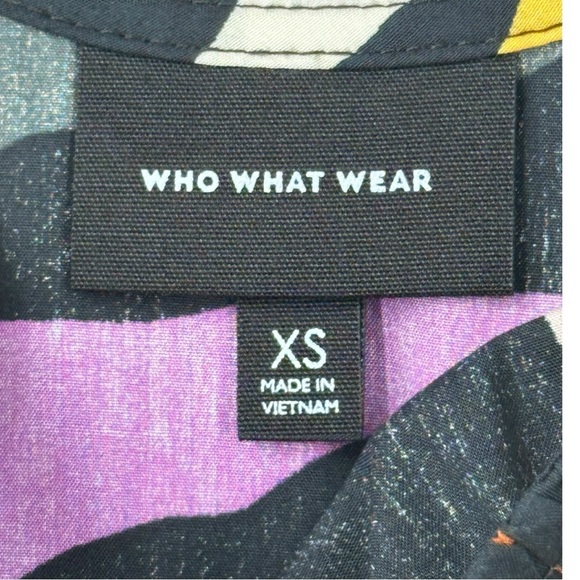 Who What Wear Women’s Fluffy Sleeve Geometric Print Midi Dress W/Pockets Size XS - Picture 8 of 12